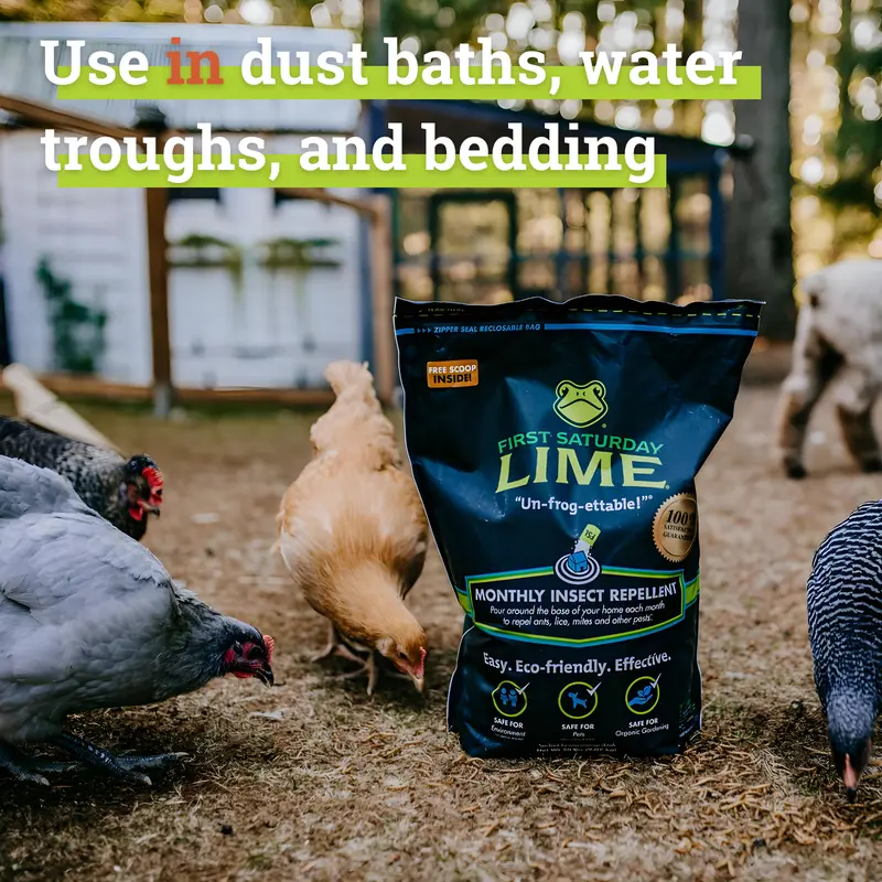 First Saturday Lime Insect Repellent, Multi-Purpose Pet Friendly Pest Control & Deodorizer for Home, Garden, Yard & Chicken Coop Protect Homes And Other Buildings Protect Yards From Ticks