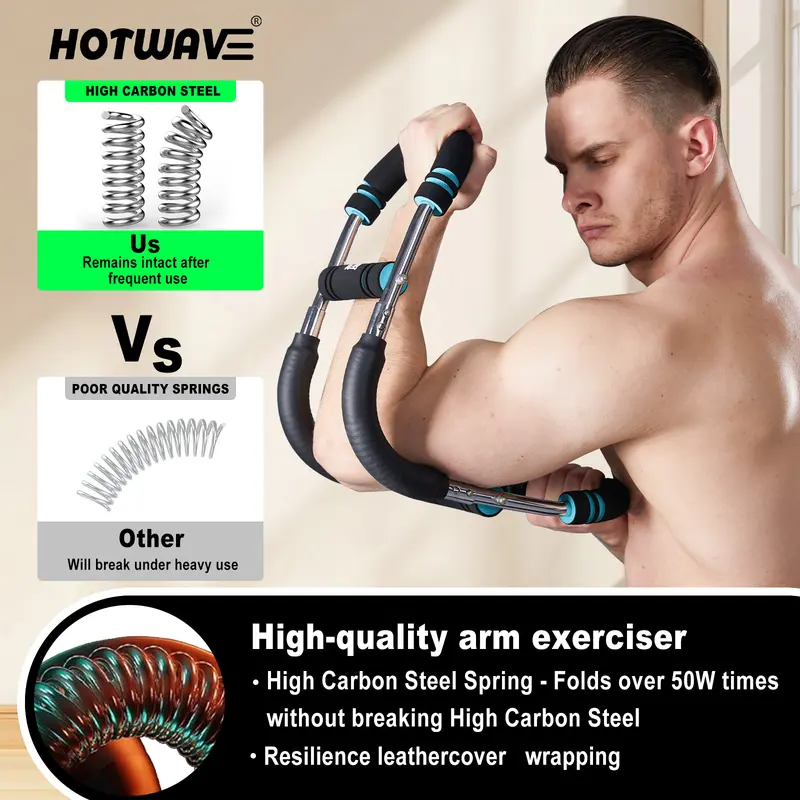 HOTWAVE Arm Trainer, Adjustable Chest Workout Equipment, Arm Trainer for Men, Chest Trainer for Men, Shoulder Muscle Training, Portable Spring Resistance Home Fitness Equipment SummerVibes fathersdaygift
