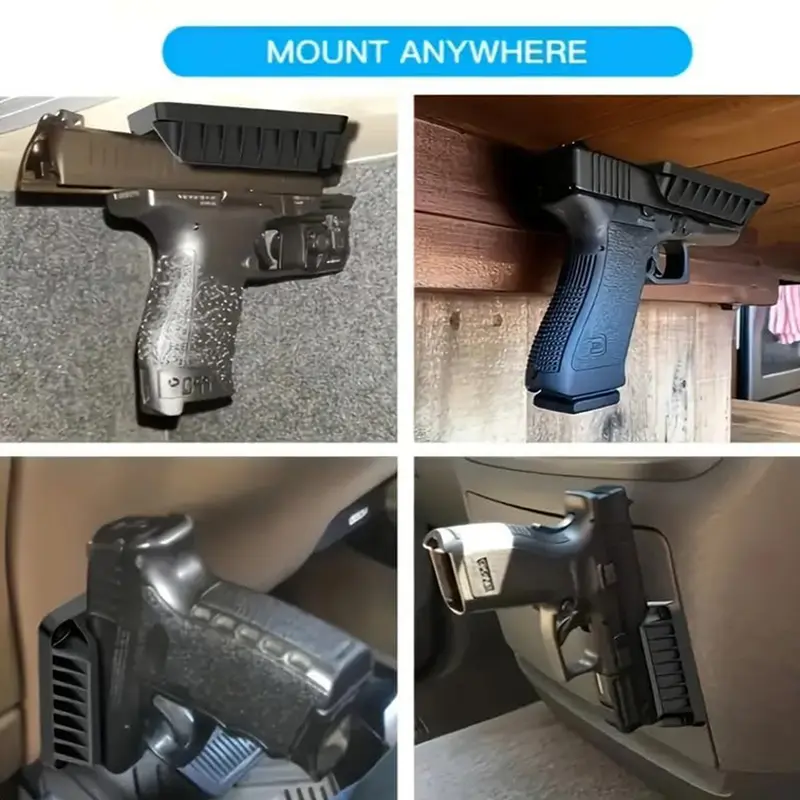 All-in-One Gun Magnet Magnetic Gun Mount | HQ Rubber Coating Gun Magnetic Buckle Series, Suitable for Cars, Trucks, Tables, Safes and Walls | Indoor Gun Mount | Hidden Pistol Gun Mount Quick Draw