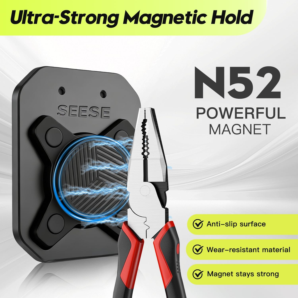 Strong Magnetic Tool Holder: Magnetic Belt Clip for Power Tools & Hand Tools, Anti-Fall Secure Grip for Home Improvement, Workshop, Electrician