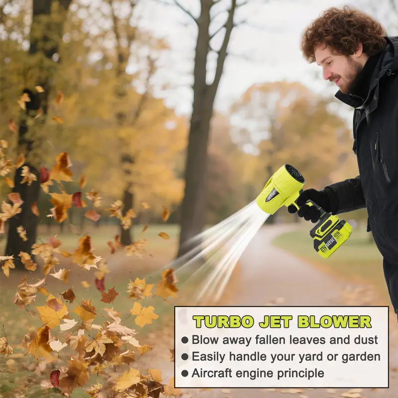 【FathersDayGift】SEESE Turbo Jet Blower,Leaf Blower, Violent Turbo Fan, Pure Copper Motor,Car Drying After Wash, Handheld Snow Blower,Cordless Turbo Power Air Duster,Home Improve,Garden Mainte Holiday gifts