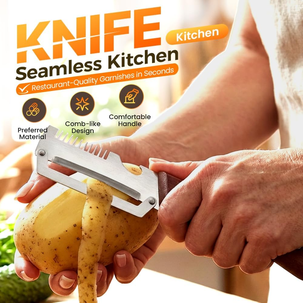 Multifunctional kitchen peeler, bottle opener, fruit and vegetable cutter, 3-in-1 household peeler