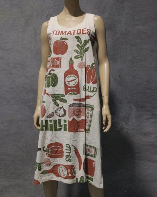 Flour Print Sleeveless Dress