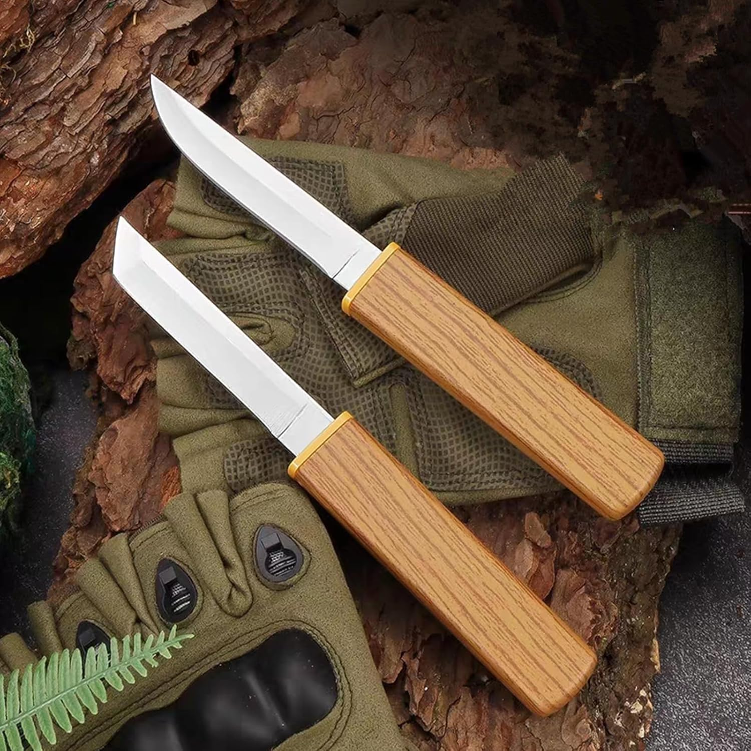 Kitchen knife Set,Double-edged Knife with Stainless Steel Paring Knife,Ultra Sharp Kitchen Knife,Portable Compact Knives for Camping,Hiking.