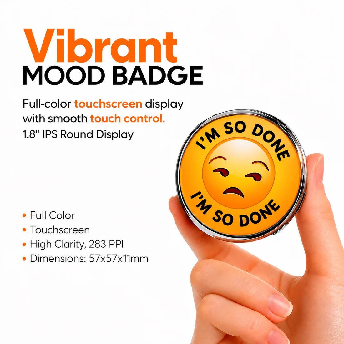Mood Badge Wear Your Mood, Unleash Your Vibe – The Smart Customizable Badge That Speaks Volumes!