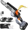 TaskStar 2-in-1 Pole Saw for Tree Trimming, 8-Inch Cordless Brushless Chainsaw with Adjustable Extension Pole, 2×4.0Ah Rechargeable Batteries & Charger, Auto Oiling, 15 Ft Max Reach