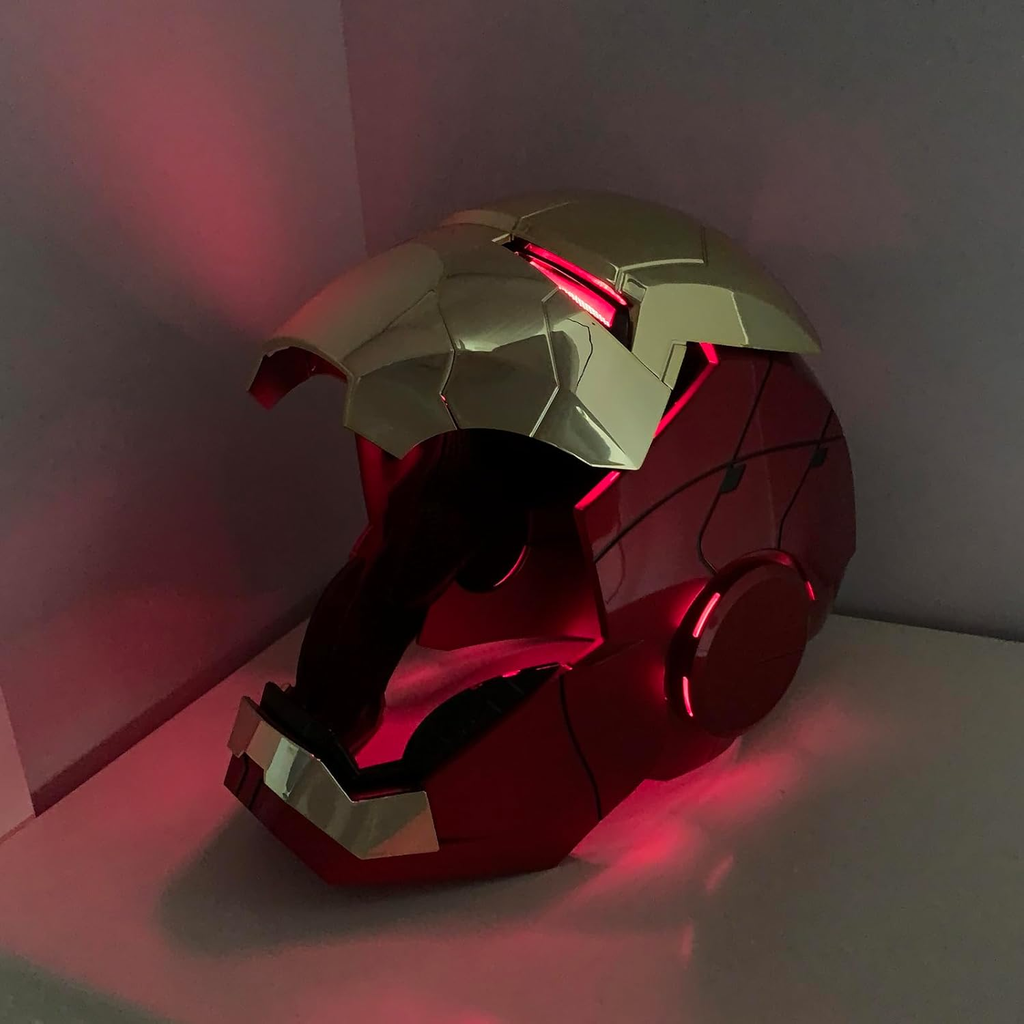 Iron Hero MK 5 1:1 Wearable Helmet :Voice, Touch, and Remote Control, Realistic Sound Effects, Can Cosplay and Collectible Figures for Man and Teen Ideal Gift