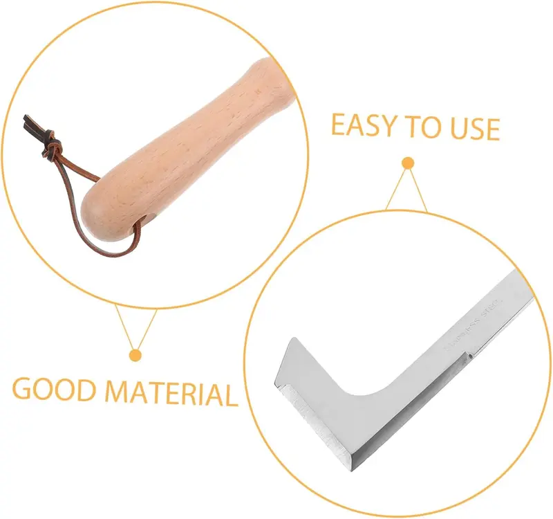 【Fathers Day Gift】 Crack Weeding Tool Stainless Steel Manual Grass Puller Beech Wood Handle for Sidewalk Driveway Patio Paver Narrow Wall Gaps Garden
