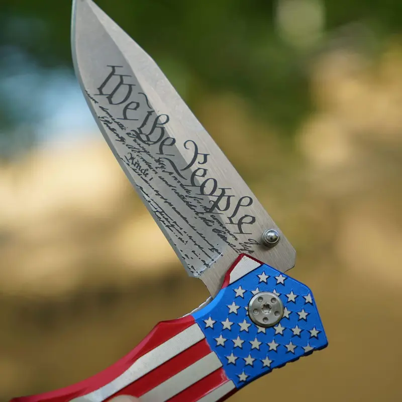 MTech USA Patriotic Folding Pocket Knife MX-A849CL 5" Closed 3.75" 3MM BLADE, USA Flag Knife