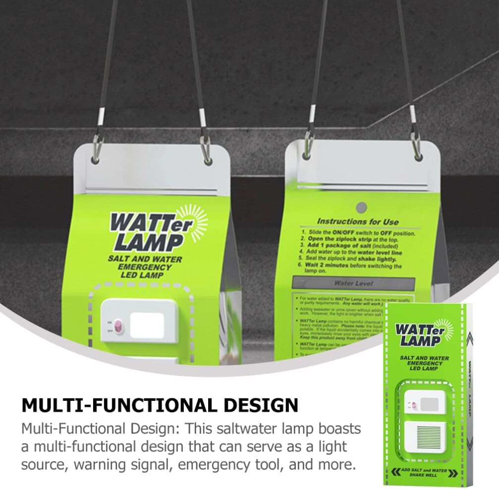 Outdoor emergency saltwater lamp, self-powered, portable, water-powered, no-recharge LED lighting bag.