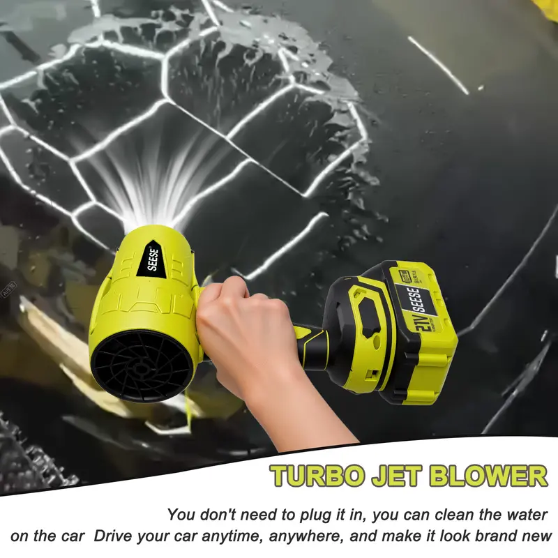 【FathersDayGift】SEESE Turbo Jet Blower,Leaf Blower, Violent Turbo Fan, Pure Copper Motor,Car Drying After Wash, Handheld Snow Blower,Cordless Turbo Power Air Duster,Home Improve,Garden Mainte Holiday gifts