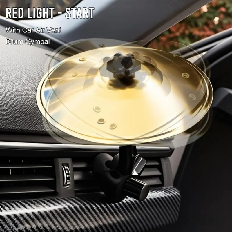 Car Crash Cymbal, Car Crash Cymbal Air Vent, Car Symbol Drum Cymbal Air Vent, Tlkiaa Easy Clip-On Mini Cymbal for Music Lovers, Compact Durable Car Accessory Percussion Instrument Christmas Gift