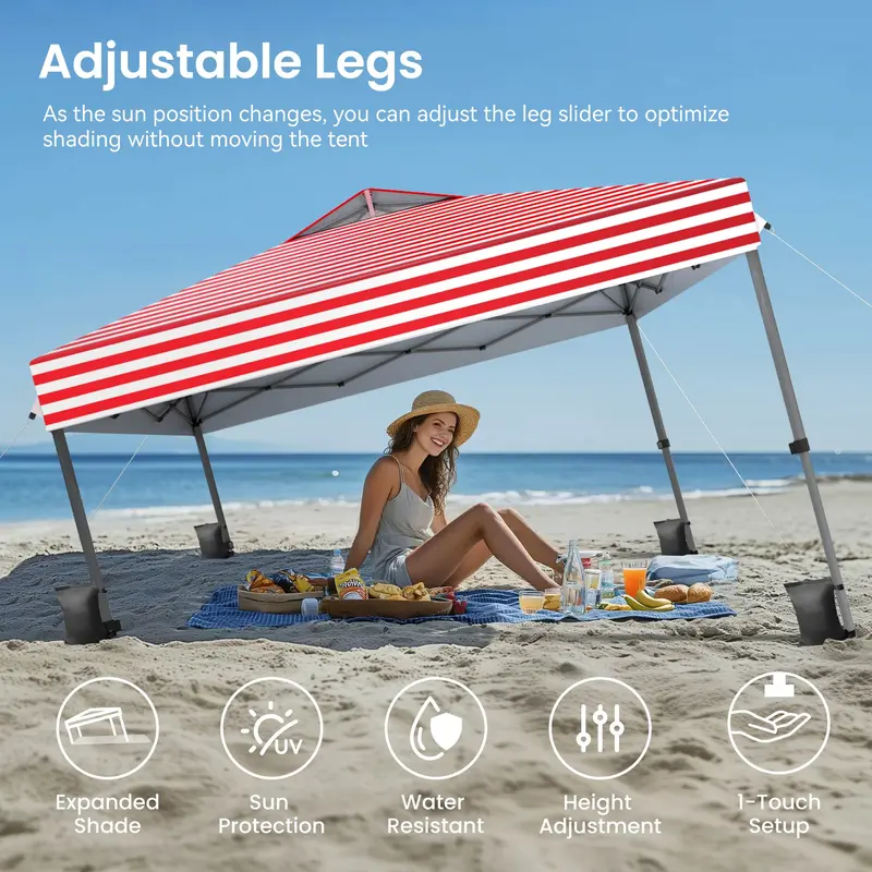 [Waterproof & UV-Resistant] PHIVILLA 10x10ft/12x12ft Pop-up Canopy Tent, Instant Portable Canopy Tent Outdoor Gazebo, One-Push-To-Lock Outdoor Gazebo with Roller Bag