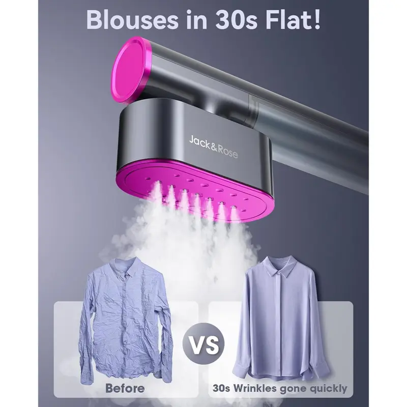 Jack ＆ Rose Garment Steamer for Clothes,Hanrdheld Steamer & Iron 2 In 1,15s Fast Heat Up,Large Panel,100-240V Wide Voltage,Suitable for Global Travel clothes iron Summervibes