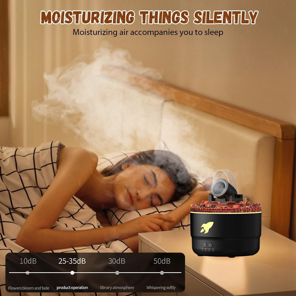USB Cannon Blast Aroma Humidifier, Silent Humidifier, Aromatherapy Humidifier, Home Office Humidifier with Timer Colorful LED Lights，Creative gifts