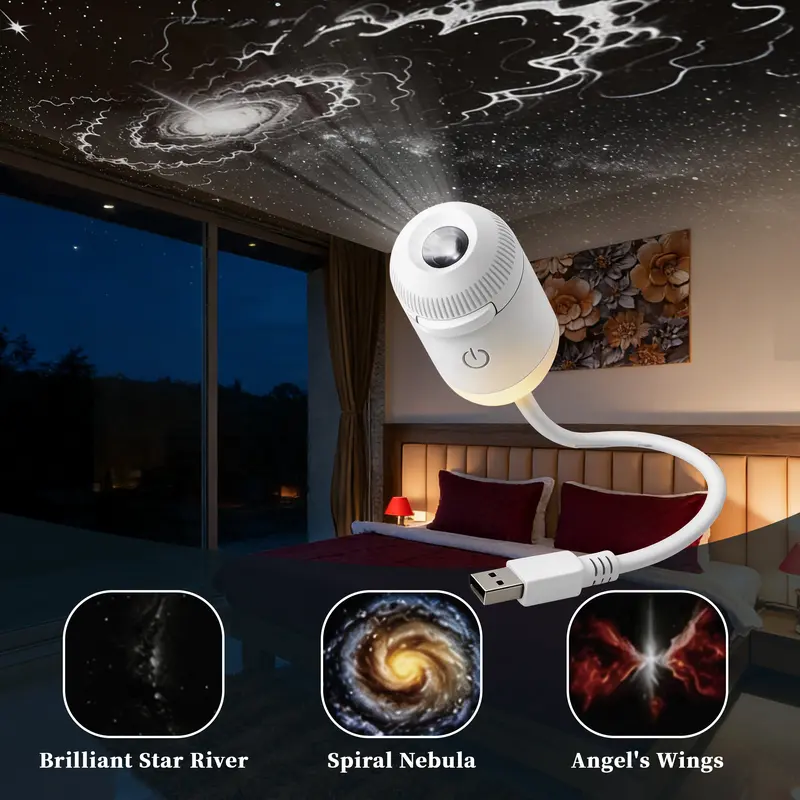 USB starry night light, suitable for home scenes, small footprint, clear projection. Usb Charging Lampara Usb C Rechargeable Usb Led outdoorfun