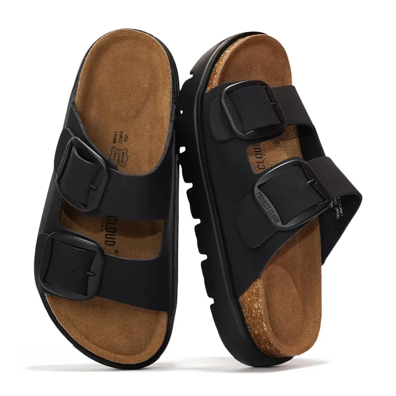 Women's Genuine Leather Flatform Platform Sandals | Summer Walking Footwear |  Non-Slip – Greece Chunky
