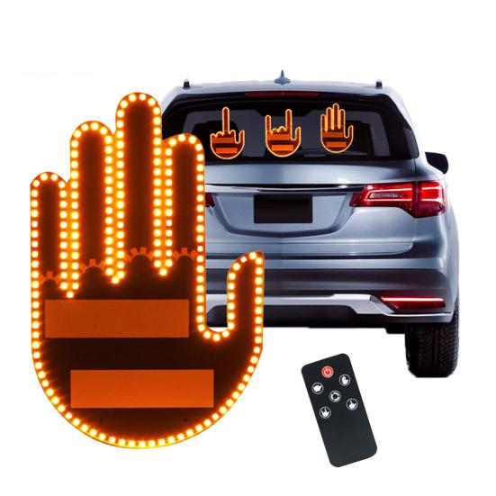 Car Gesture Tail Light LED Indicator with Remote Control Easy Install Back Window Sign Battery-powered Car Indicator Beam Car Gadget for Fun Safety