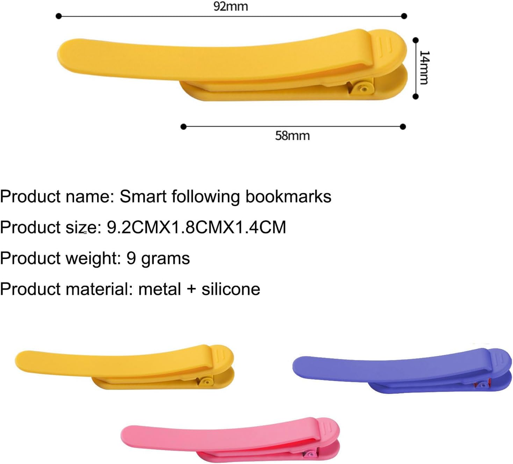 Smart Bookmark,3pcs Silicone Book Mark,Book Accessories for Reading Lovers