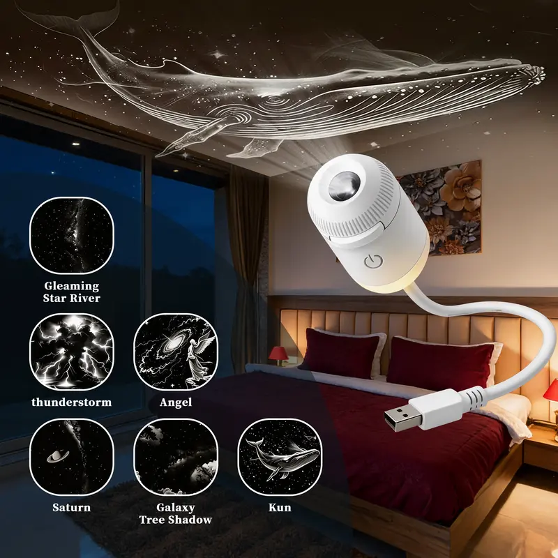 USB starry night light, suitable for home scenes, small footprint, clear projection. Usb Charging Lampara Usb C Rechargeable Usb Led outdoorfun