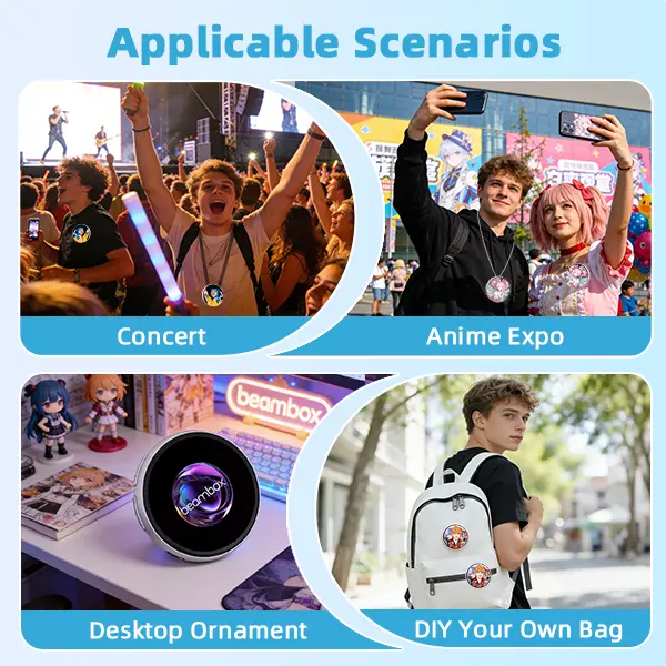 Digital Badge Nikko Ai Photo Video GIF Display Screen Pins DIY Pixel Touchscreen Lightweight 730mAh Long Battery Life Portable Multi-functional Two-dimensional Anime & Gaming Merchandise & Collectibles Gifts for Men Women