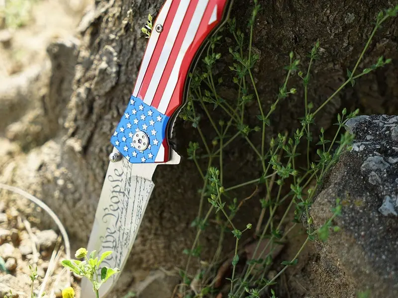 MTech USA Patriotic Folding Pocket Knife MX-A849CL 5" Closed 3.75" 3MM BLADE, USA Flag Knife