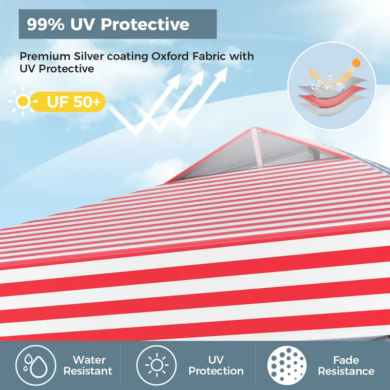 [Waterproof & UV-Resistant] PHIVILLA 10x10ft/12x12ft Pop-up Canopy Tent, Instant Portable Canopy Tent Outdoor Gazebo, One-Push-To-Lock Outdoor Gazebo with Roller Bag