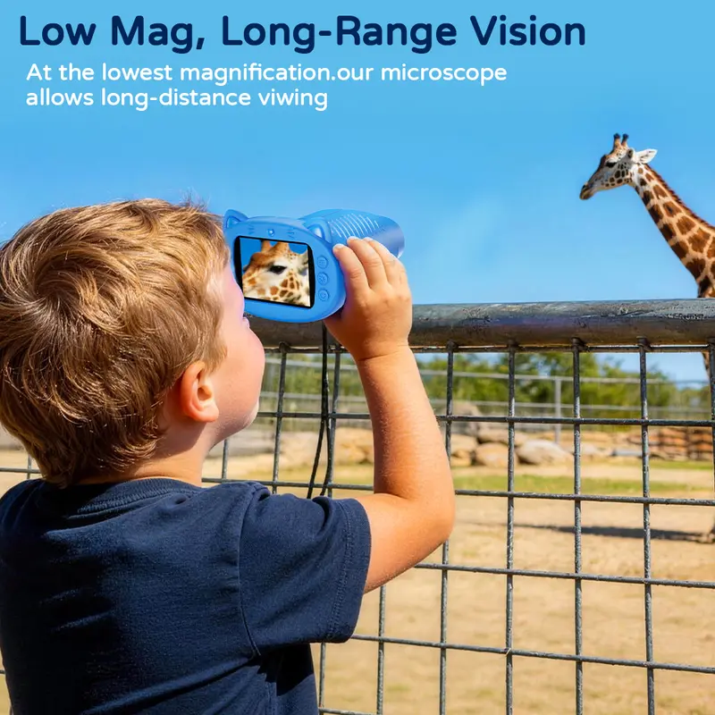 [2026 Upgrade] SEEKID Microscope with Built-in Photo & Video Camera, 2.4" 4K Screen – 1000X Microscope and 100m Telescope, STEM Toy & Educational Gift for Boys & Girls Ages 3–12