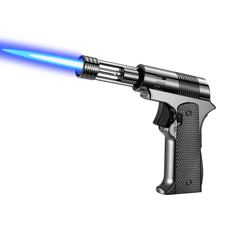 Mechanical telescopic lighter, high temperature and high power, windproof spray gun, suitable for outdoor barbecues and baking, Father's Day gift.