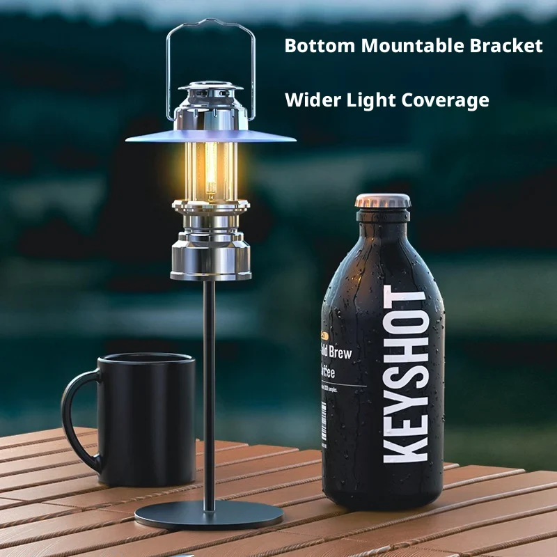 LED Emergency Handheld Lamp Portable Vintage Lantern Camping Tent Charger Outdoor Atmosphere Lighting