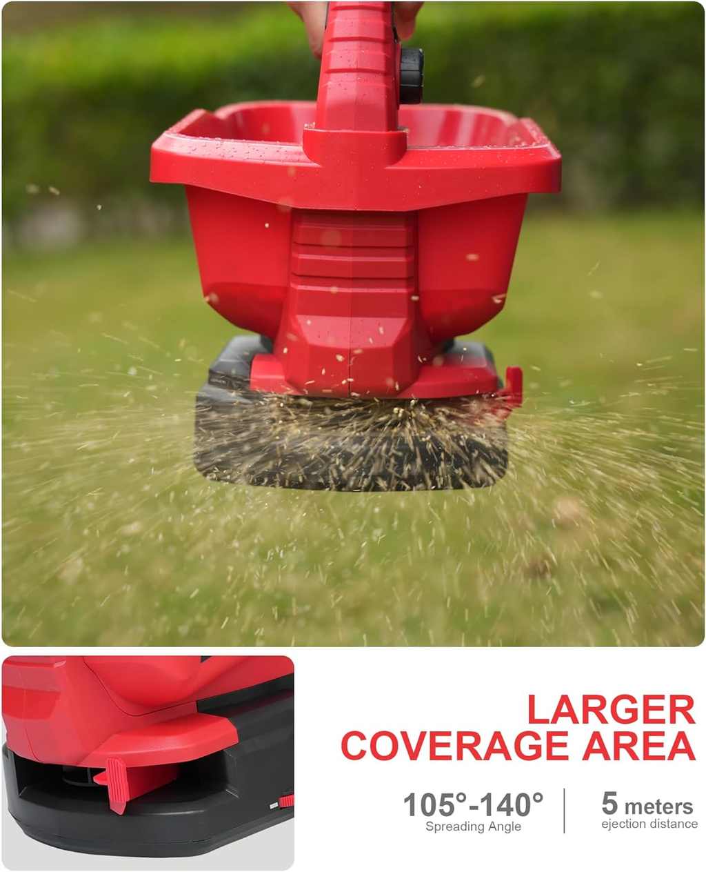 Danero Handheld Power Spreader Compatible with Milwaukee 18V Battery, Cordless Seed Spreader Available Year-Round, Electric Lawn Spreaders for Grass Seed, Fertilizer, Salt, Ice Melt, Feed