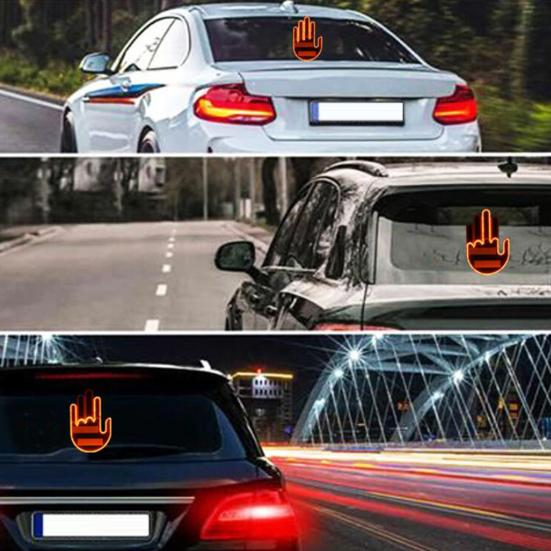 Car Gesture Tail Light LED Indicator with Remote Control Easy Install Back Window Sign Battery-powered Car Indicator Beam Car Gadget for Fun Safety