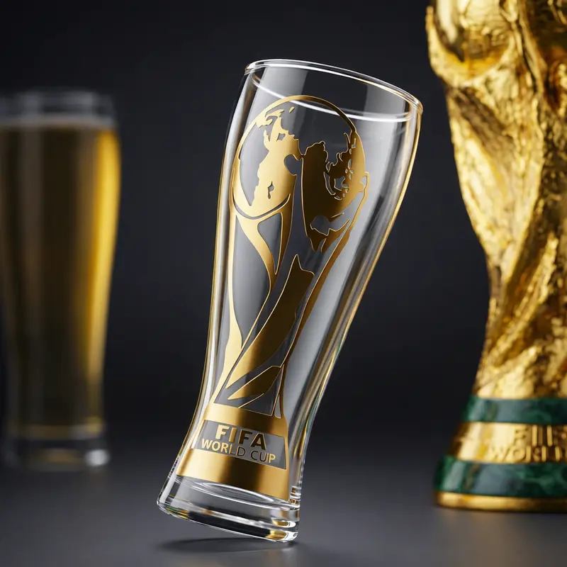 World Cup 26 Gold Stamped Classic Beer Glass Set 11oz Craft Beer Glasses for Pilsner IPA & More Drinkware Father`s daygift Boyfriendgift Tumblers summerwins Dealsforyoudays