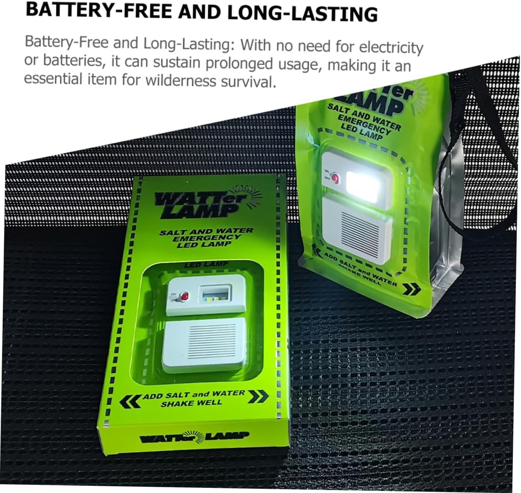 Outdoor emergency saltwater lamp, self-powered, portable, water-powered, no-recharge LED lighting bag.
