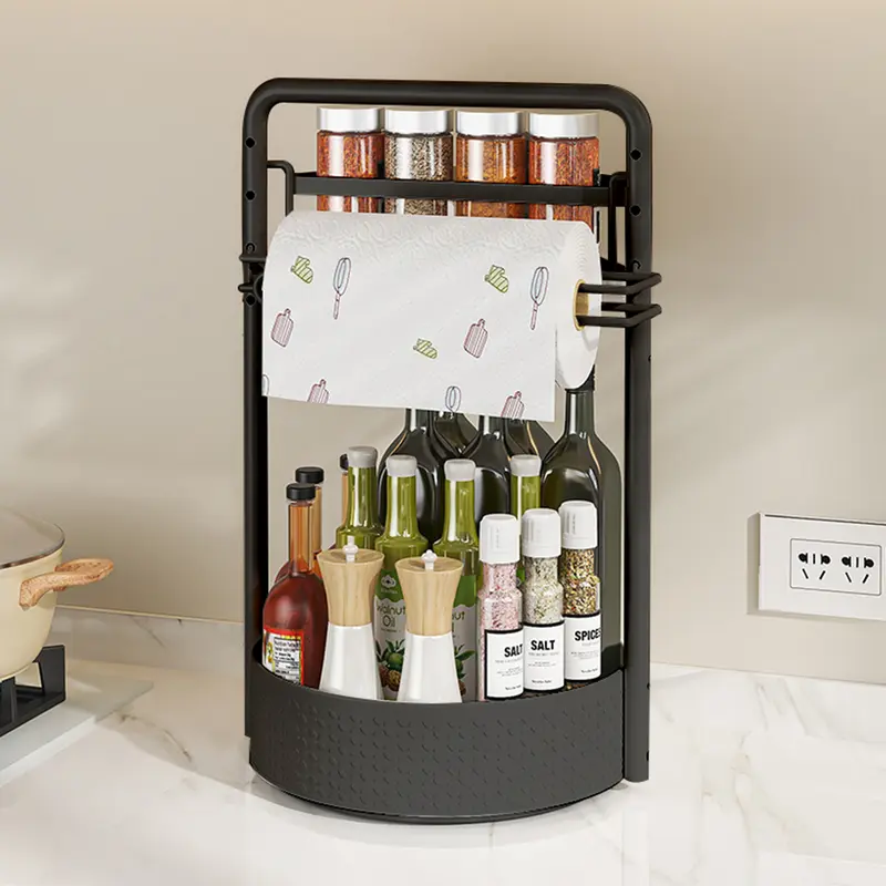 【Holiday Deals】San Dream Rotating Spice Rack Lazy Susan Turntable Organizer 2-Tier 9.84" Adjustable Metal Storage Organization for Cabinet Kitchen Countertop & Pantry Spice Shelf