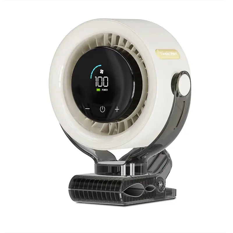 4000mAh Rechargeable Portable Clip on Fan-100-Speed Touch Control, LED Display, 360° Rotate Quiet Turbo Desk Fan, Small Battery Operated USB Fan for Stroller Bed Travel Camping Golf Gym
