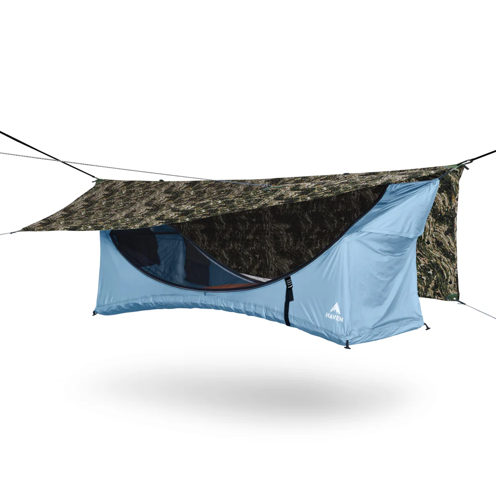 Haven XL Tent + sleeping mat, an integrated system that provides everything you need for comfortable outdoor sleep.