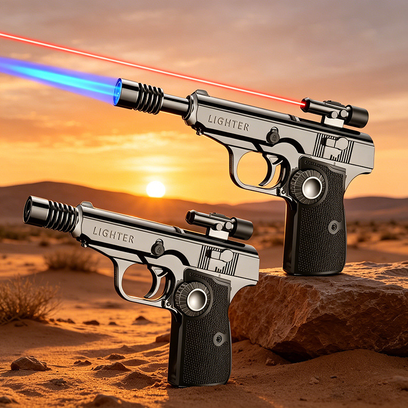 Mechanical telescopic lighter, high temperature and high power, windproof spray gun, suitable for outdoor barbecues and baking, Father's Day gift.
