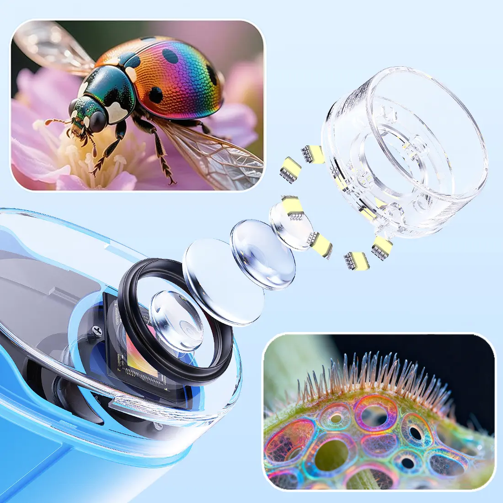 [2026 Upgrade] SEEKID Microscope with Built-in Photo & Video Camera, 2.4" 4K Screen – 1000X Microscope and 100m Telescope, STEM Toy & Educational Gift for Boys & Girls Ages 3–12