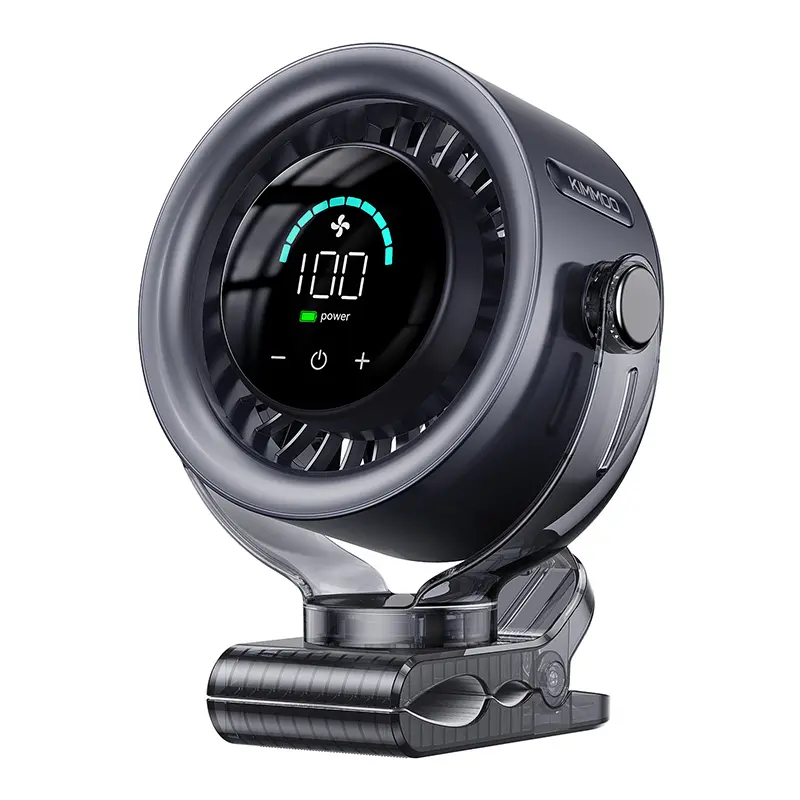 4000mAh Rechargeable Portable Clip on Fan-100-Speed Touch Control, LED Display, 360° Rotate Quiet Turbo Desk Fan, Small Battery Operated USB Fan for Stroller Bed Travel Camping Golf Gym