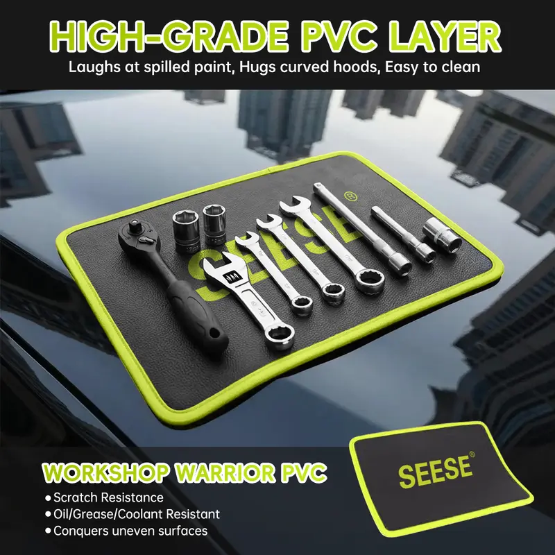 【FathersDayGift】SEESE 3PC Flexible Magnetic Tool Mat & Tray Holder - Magnetic Tool Tray, Flexible Magnetic Mat, PVC & Non-Slip for Garage Workshop, Auto Repair Tools fathersdaygiftideas fathersdaygift