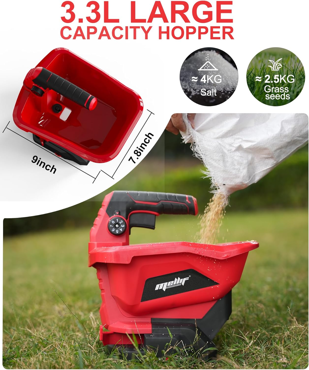 Danero Handheld Power Spreader Compatible with Milwaukee 18V Battery, Cordless Seed Spreader Available Year-Round, Electric Lawn Spreaders for Grass Seed, Fertilizer, Salt, Ice Melt, Feed