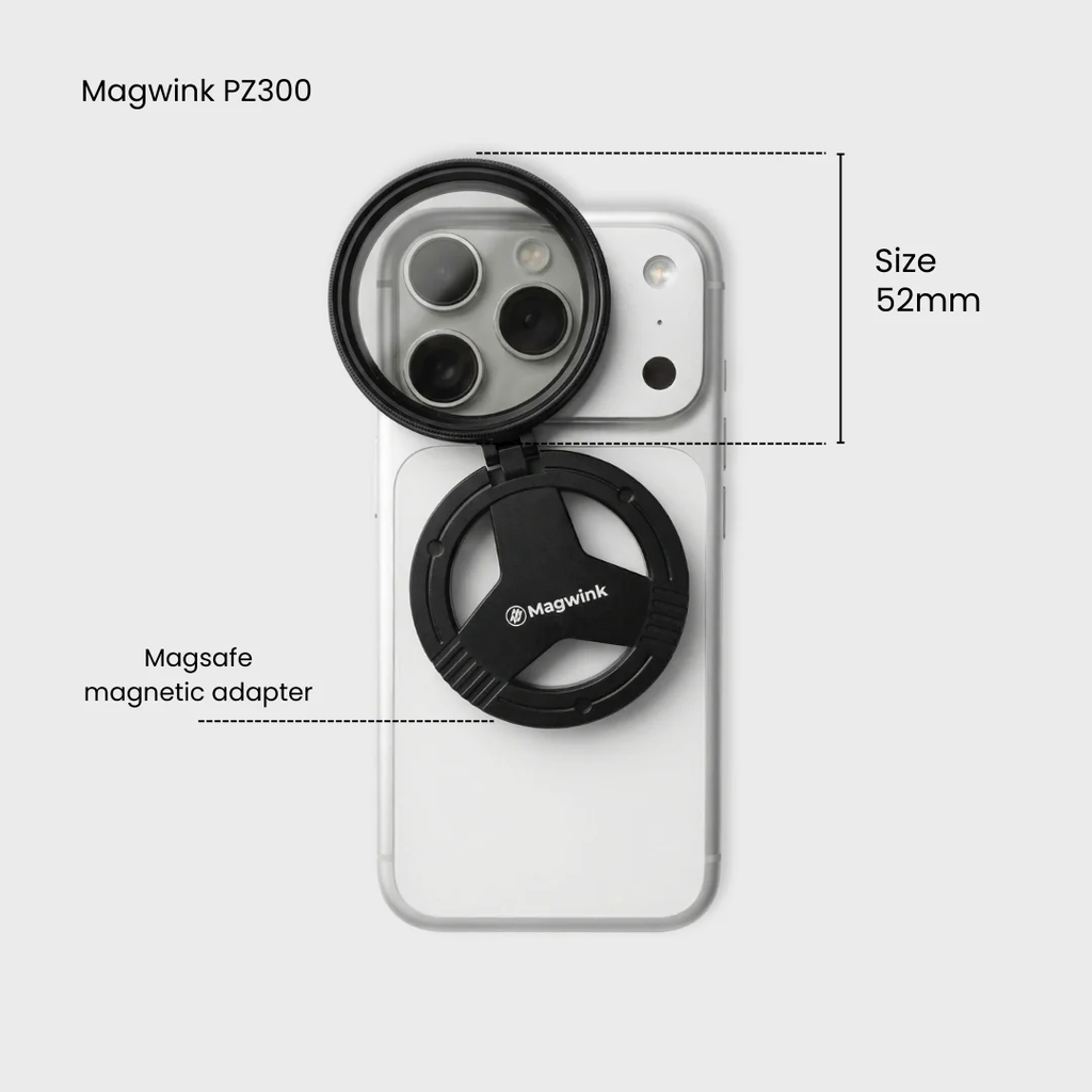 Magwink PZ300 MagSafe 52mm Pro Mobile Filter System for Photography & Video