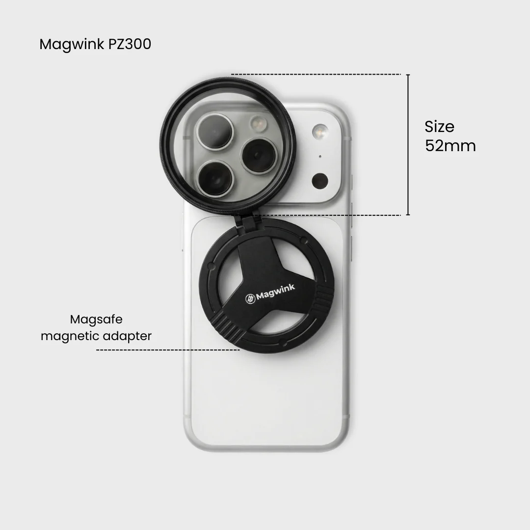 Magwink PZ300 MagSafe 52mm Pro Mobile Filter System for Photography & Video