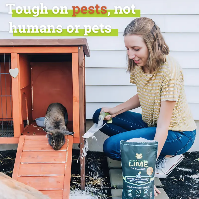 First Saturday Lime Insect Repellent, Multi-Purpose Pet Friendly Pest Control & Deodorizer for Home, Garden, Yard & Chicken Coop Protect Homes And Other Buildings Protect Yards From Ticks