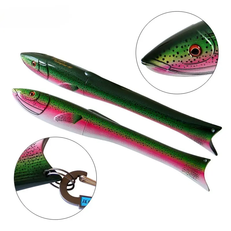1.6M Fish-Shaped Portable Fishing Rod and Spinning Reel Combo Kit for Ice, Rock and Shore Fishing, Lightweight Travel Fishing Tackle Set With Compact Design and Smooth Casting Performance Father's Day gift