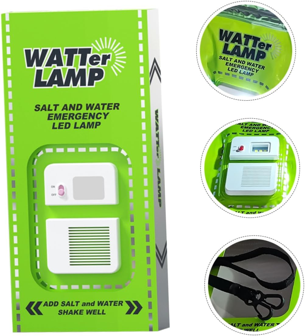 Outdoor emergency saltwater lamp, self-powered, portable, water-powered, no-recharge LED lighting bag.