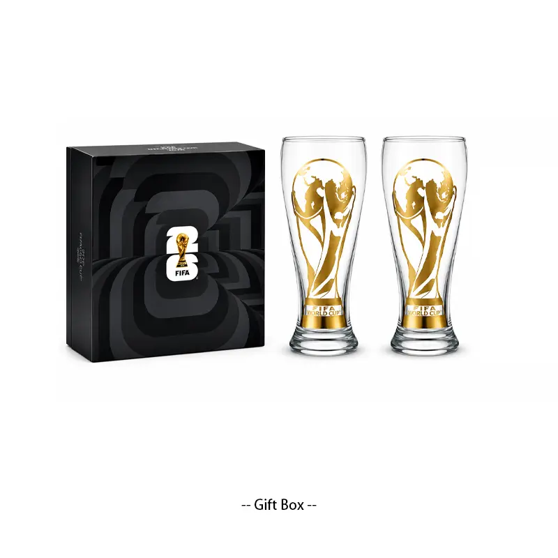 World Cup 26 Gold Stamped Classic Beer Glass Set 11oz Craft Beer Glasses for Pilsner IPA & More Drinkware Father`s daygift Boyfriendgift Tumblers summerwins Dealsforyoudays