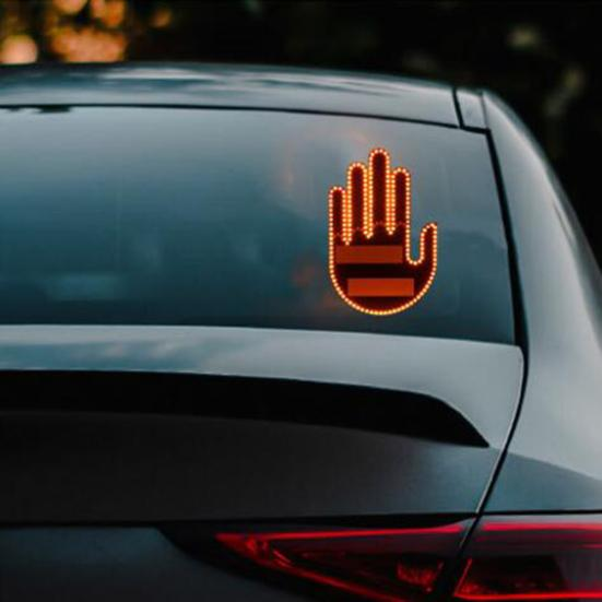 Car Gesture Tail Light LED Indicator with Remote Control Easy Install Back Window Sign Battery-powered Car Indicator Beam Car Gadget for Fun Safety