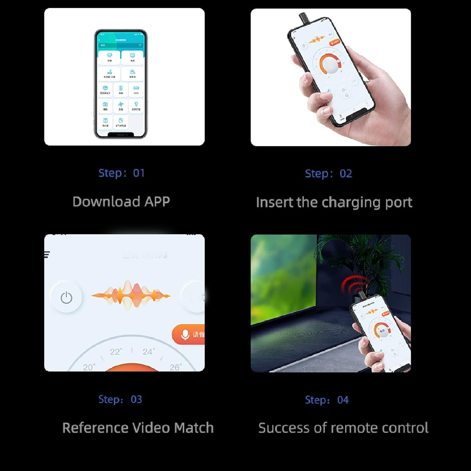 Mini Smartphone IR Remote Controller Adapter, Type C Universal Smart IR Controller, Mobile Phone Infrared Control for TV DVD Player Refrigerator Light